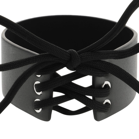 Coquette Chic Desire Vegan Leather Adjustable Black Choker - One Size