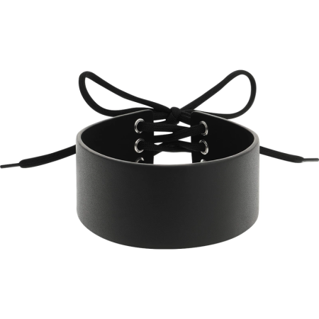 Coquette Chic Desire Vegan Leather Adjustable Black Choker - One Size