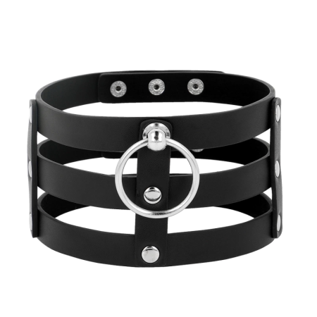 Coquette Chic Desire Vegan Leather Choker - Adjustable Black 38 cm