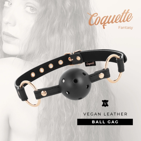 Coquette Chic Desire Breathable Vegan Leather Ball Gag Adjustable 66cm