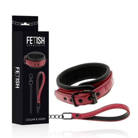 Fetish Submissive Dark Room Neoprene Chain Collar & Cuffs Set