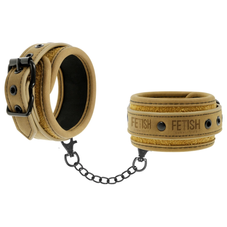 Fetish Submissive Origen Vegan Leather Handcuffs with Neoprene Lining
