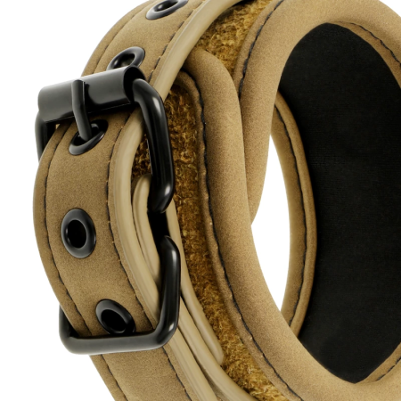 Fetish Submissive Origen Vegan Leather Handcuffs with Neoprene Lining