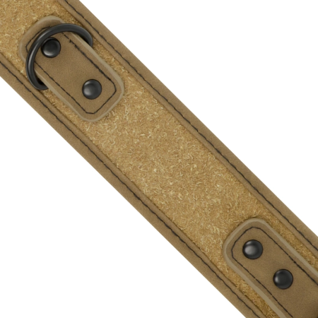 Fetish Submissive Origen Neoprene Collar with Metal Chain, Vegan Leather