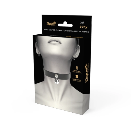 Coquette Chic Desire Vegan Leather Collar - Adjustable Elegant Accessory 43cm