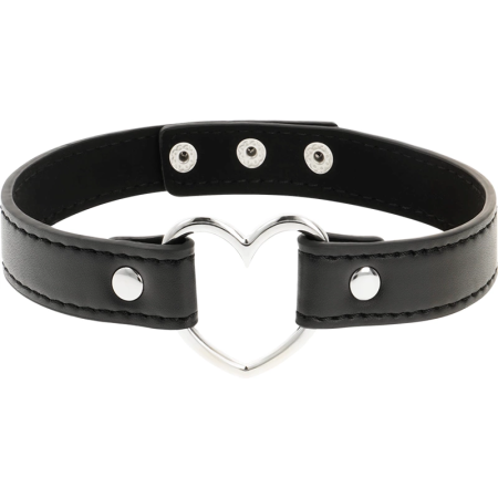 Coquette Chic Desire Vegan Leather Heart Accessory Collar Adjustable