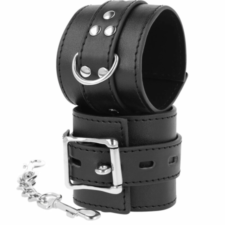 Darkness Premium Faux Leather Handcuffs Adjustable Black Vinyl