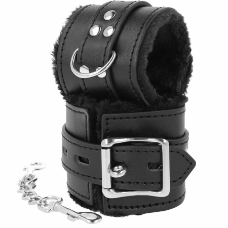 Darkness Black Lined Adjustable Restraint Cuffs Faux Leather