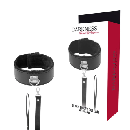 Darkness Lined Adjustable Collar with Titanium Chain Black