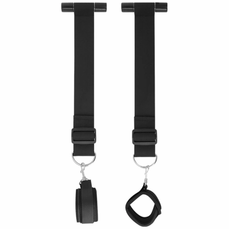 Darkness Adjustable Door Restraint System with Neoprene Cuffs Black