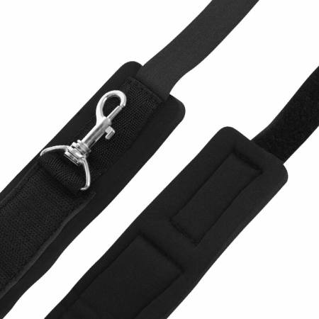 Darkness Adjustable Door Restraint System with Neoprene Cuffs Black