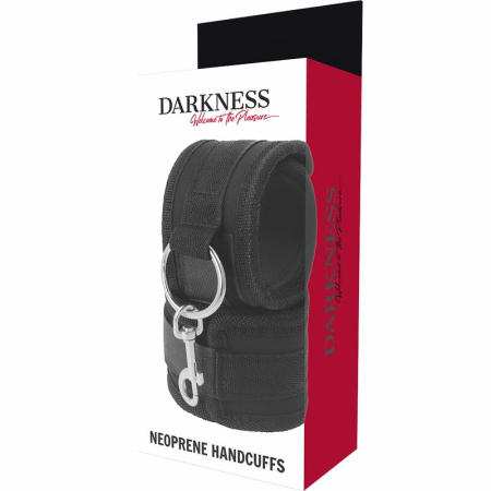 Darkness Neoprene Adjustable Handcuffs with Soft Inner Lining Black