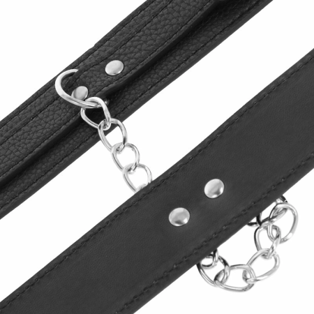 Darkness Adjustable Black Leather Handcuffs - Textured PU, Secure Buckle