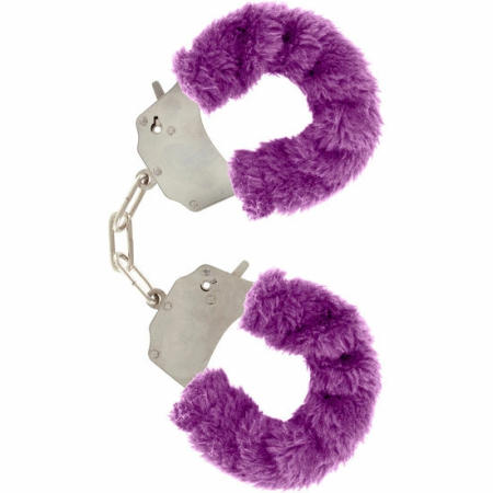TOYJOY Furry Fun Cuffs Purple - Soft Plush Restraint System with Keys