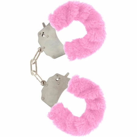 TOYJOY Furry Fun Cuffs Pink - Plush-Coated Steel Wrist Restraints
