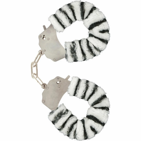 TOYJOY Furry Fun Cuffs Zebra - Soft Plush Wrist Restraint System