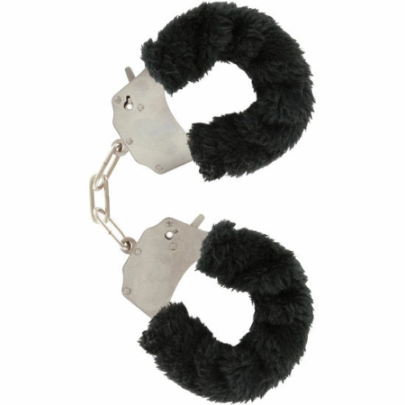TOYJOY Furry Fun Cuffs Black - Soft Plush Wrist Restraint Set