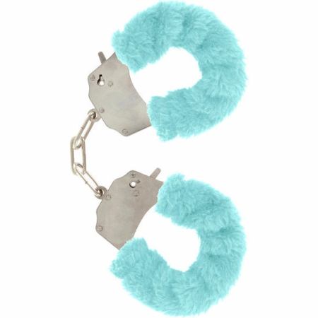 TOYJOY Furry Fun Cuffs Blue - Soft Plush Bondage Wrist Restraints