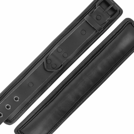 Darkness Black Leather Collar & Handcuff Set with Adjustable Leash