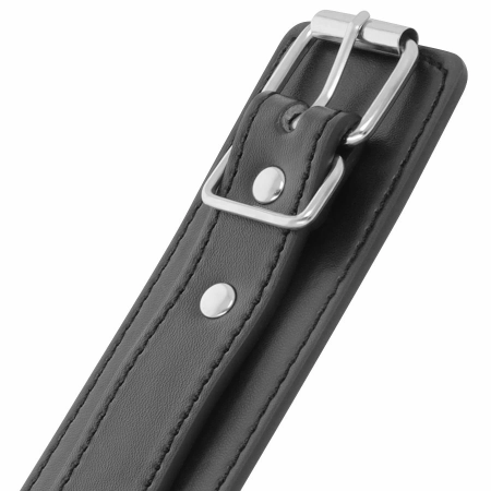 Darkness Black Adjustable Wrist Cuffs with Double Reinforcement, PVC