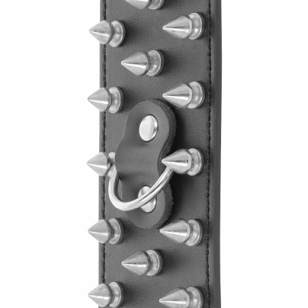 Darkness Skulls and Bones Adjustable Black Spiked Restraint Cuffs