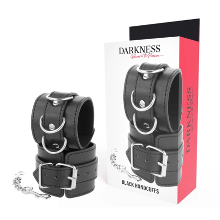 Darkness Adjustable PVC Leather Cuffs Black - Versatile Hand & Ankle Model