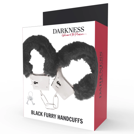 Darkness Black Lined Metal Handcuffs with Comfort Padding