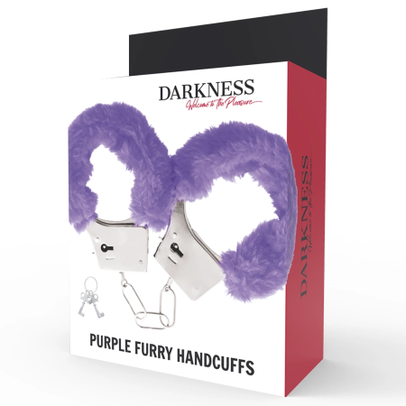 Darkness Metal Handcuffs Lilac Lined - Adjustable Comfortable Design