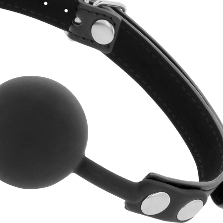 Darkness Black Silicone Ball Gag with Adjustable Leather Straps