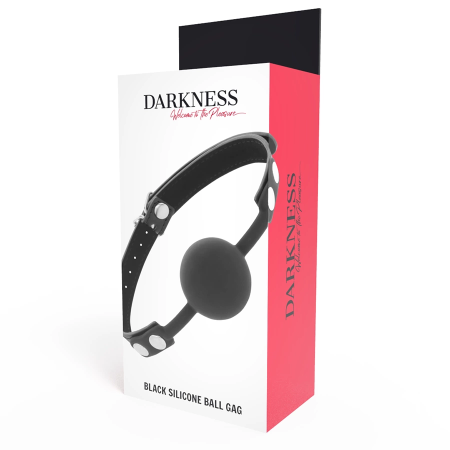 Darkness Black Silicone Ball Gag with Adjustable Leather Straps