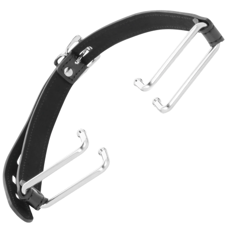Darkness Adjustable Black Gag Hook - Premium Leather Strap System