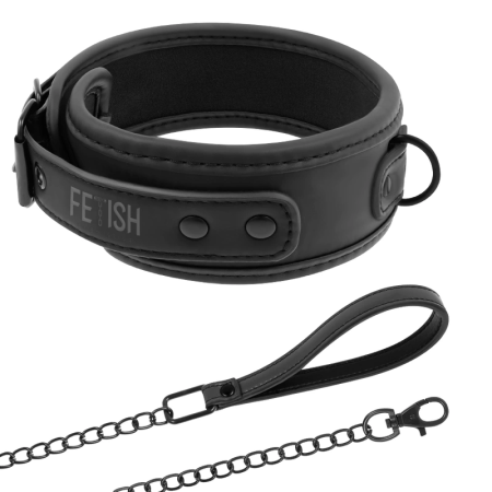 Fetish Submissive Neoprene Collar with Nickel-Free Chain & Leash