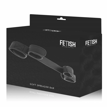 Fetish Submissive Adjustable Spreader Bar with Neoprene Padding, Black