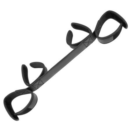 Fetish Submissive Adjustable Spreader Bar with Neoprene Padding, Black