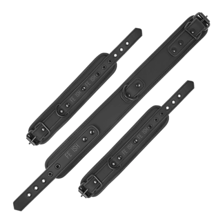 Fetish Submissive Vegan Leather Restraint Set with Neoprene Lining