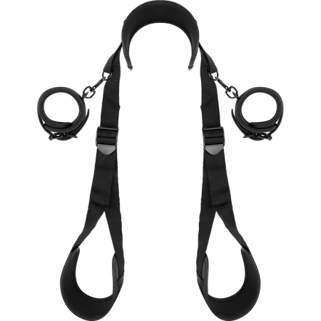 Fetish Submissive Neoprene-Lined Adjustable Restraint System Black