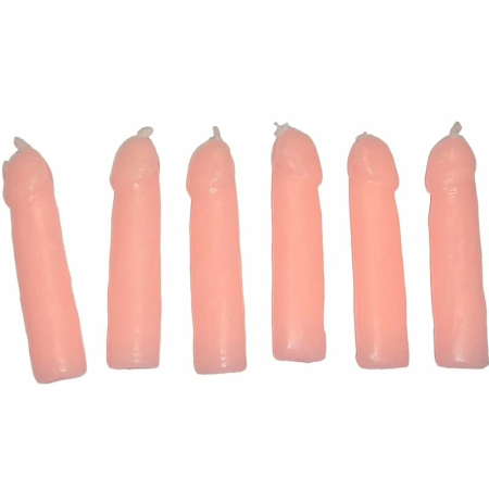 Diablo Picante Party Candle Set 6pcs - Flesh Tone, Unique Shape, Wax Decor