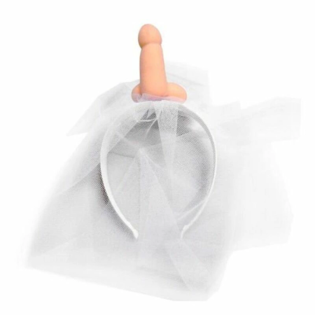 Diablo Picante White Bridal Veil with Fun Motif - Bachelorette Accessory