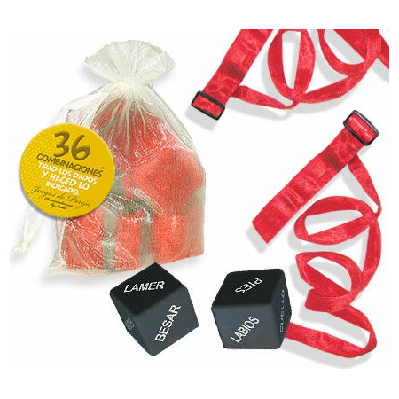 INEDIT Bondage Set Red - Organza Bag, Restraints & Dice Kit