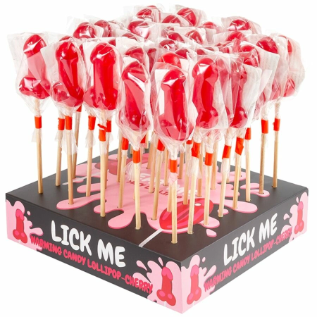Secret Play Cherry Candy Lollipop Display Spicy Effect 40-Pack 25g