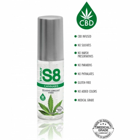 STIMUL8 S8 Hybrid Intimate Lubricant Cannabis 50ml - Long-Lasting Formula
