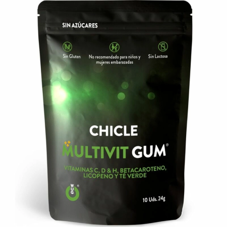 WUG Multivit Gum - Sugar-Free Chewing Gum with Multivitamins & Green Tea 10 pcs