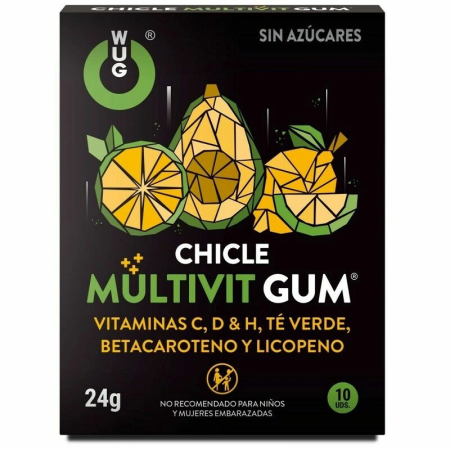 WUG Multivit Gum - Sugar-Free Chewing Gum with Multivitamins & Green Tea 10 pcs