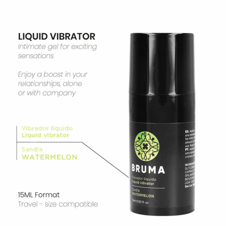 BRUMA Ultra Sliding Intimate Gel Watermelon 15ml - Drip-proof Dispenser