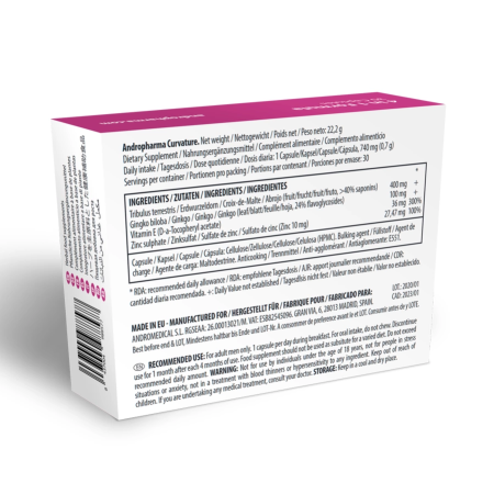 Andropharma Curvature Supplement 30 Capsules - Support for Male Intimate Health