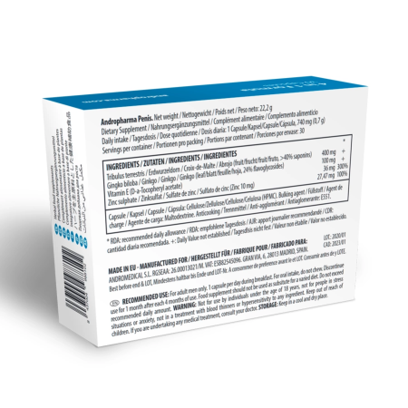 Andropharma Penis Support Supplement 30 Capsules with Herbal Complex