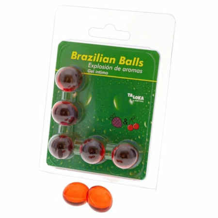 Taloka Brazilian Balls 5-Pack Intimate Gel Strawberry & Cherry Aroma