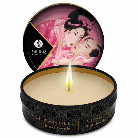 Shunga Mini Caress by Candlelight Rose Scent Massage Candle 30ml