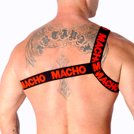 Macho Roman Harness Red L/XL - Adjustable Elastic Unisex Body Accessory