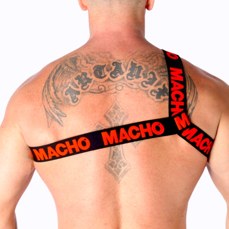Macho Roman Harness Red L/XL - Adjustable Elastic Unisex Body Accessory